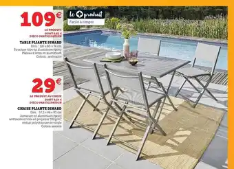 U Express Table Pliante Dinard, Chaise Pliante Dinard offre