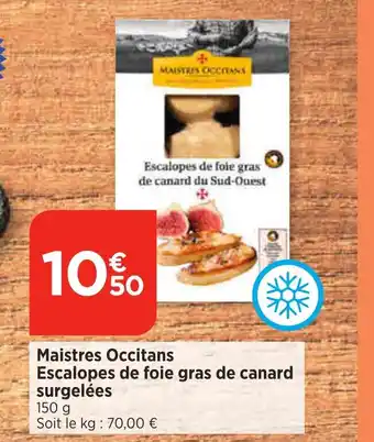 Maistres Occitans Escalopes de foie gras de canard surgelées