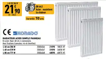 Brico Cash Radiateur acier simple panneau offre
