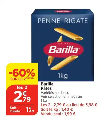 Maximarché Barilla Pâtes offre