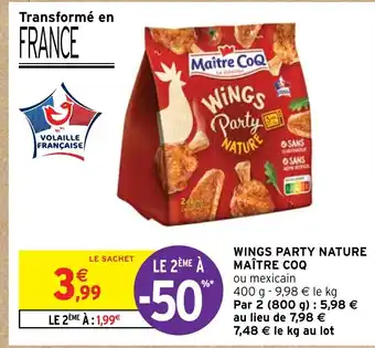 Intermarché WINGS PARTY NATURE MAÎTRE COQ offre