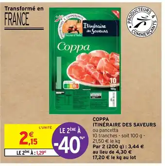 Intermarché Coppa ITINÉRAIRE DES SAVEURS offre