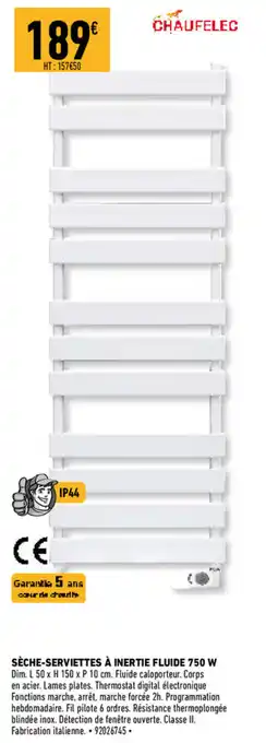 Brico Cash Sèche-serviettes à inertie fluide 750 W offre