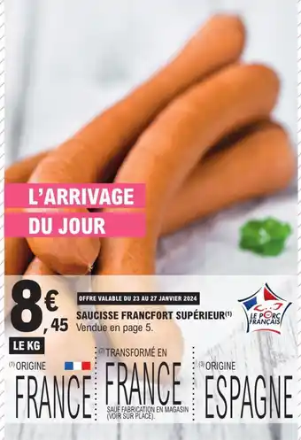 E.Leclerc SAUCISSE FRANCFORT SUPÉRIEUR offre