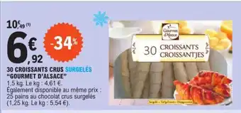 E.Leclerc 30 CROISSANTS CRUS SURGELÉS "GOURMET D'ALSACE" offre