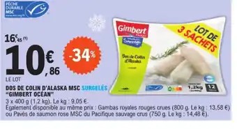 E.Leclerc DOS DE COLIN D'ALASKA MSC SURGELÉS GIMBERT OCÉAN offre