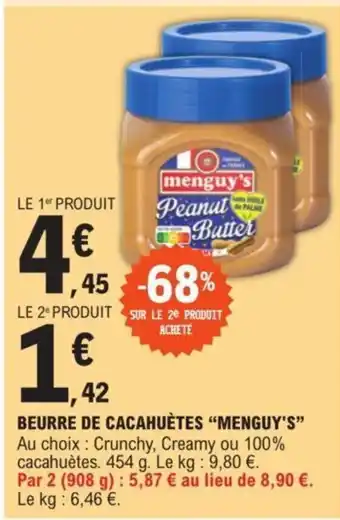 E.Leclerc BEURRE DE CACAHUÈTES MENGUY'S offre
