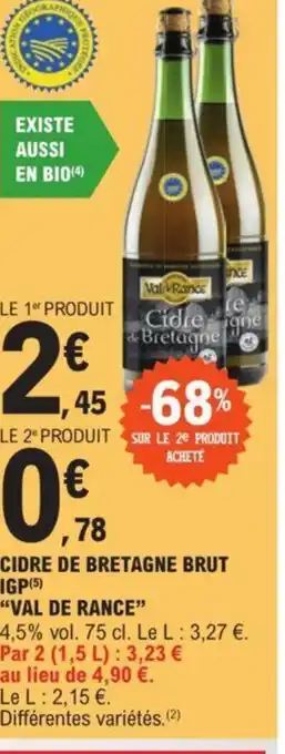 E.Leclerc CIDRE DE BRETAGNE BRUT IGP offre