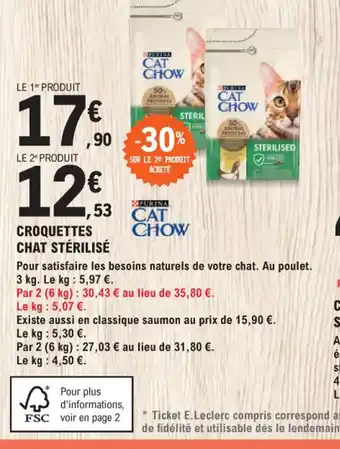 E.Leclerc Jardi CROQUETTES CHAT STÉRILISÉ offre