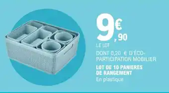 E.Leclerc LOT DE 10 PANIERES DE RANGEMENT offre