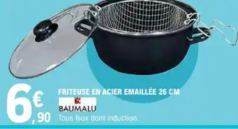 E.Leclerc FRITEUSE EN ACIER EMAILLÉE 26 CM offre