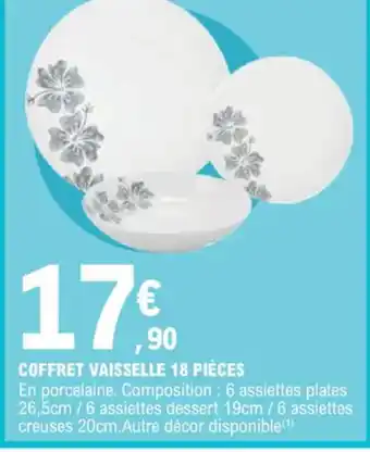E.Leclerc COFFRET VAISSELLE 18 PIÈCES offre