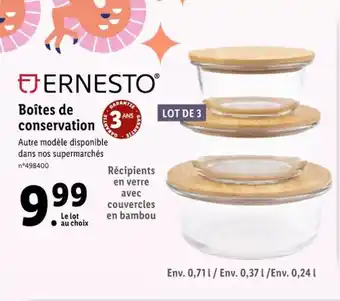 Lidl Boîtes de conservation offre