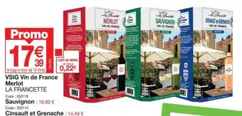Promocash Vsig vin de france merlot offre