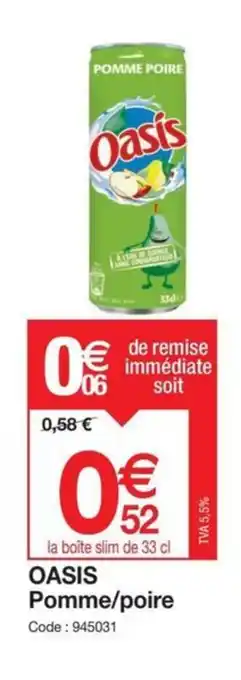 Promocash OASIS Pomme/poire offre