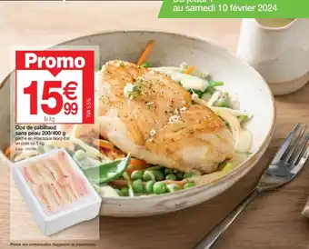 Promocash Dos de cabillaud sans peau 200/400 g pêché en Atlantique Nord-Est en colis de 5 kg Code: 720788 offre