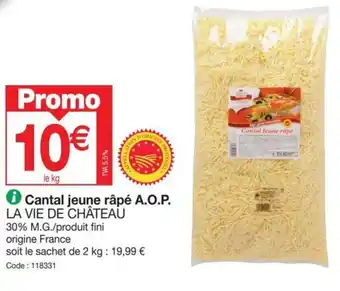 Promocash ℗ Cantal jeune râpé A.O.P. LA VIE DE CHÂTEAU offre