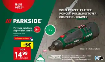 Lidl Perceuse-meuleuse de précision sans fil offre