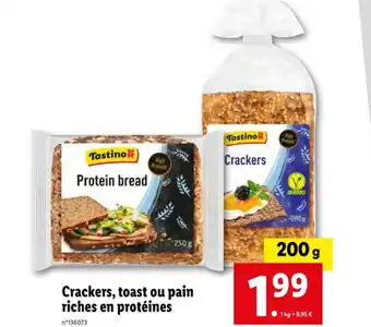Lidl Crackers, toast ou pain riches en protéines offre