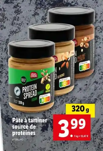 Lidl Pâte à tartiner source de protéines offre