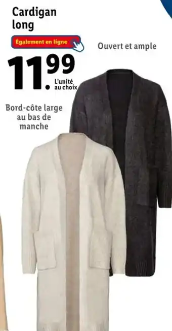 Lidl Cardigan long offre