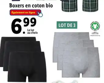 Lidl Boxers en coton bio offre