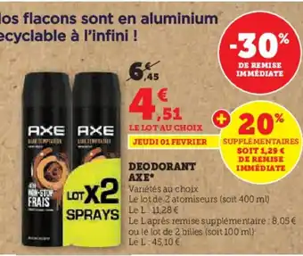U Express DEODORANT AXE* offre