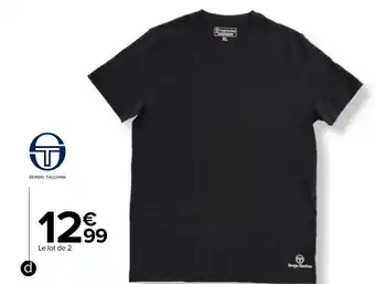 Carrefour Lot 2 t-shirts col rond ou V sergio Tacchini offre