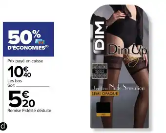 Carrefour Bas Up Sexy Nude Sensation semi-opaque offre