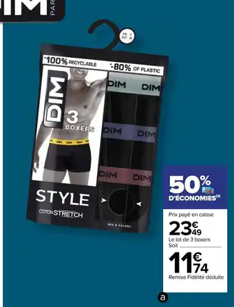 Carrefour Boxers homme "Mix and colors" offre