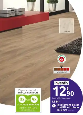Mr Bricolage Revêtement de sol stratifié Alto Topo ép. 8 mm Réf. 519017 offre