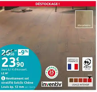 Mr Bricolage 5 Revêtement sol stratifié Solclic Chêne Louis ép. 12 mm Ref. 738479 offre