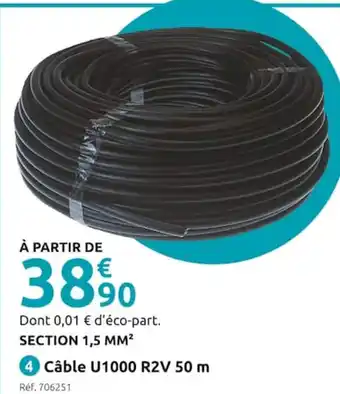 Mr Bricolage Câble U1000 R2V 50 m offre