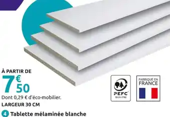 Mr Bricolage Tablette mélaminée blanche offre