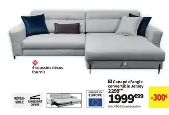 Conforama Canapé d'angle convertible Jersey 2299⁹9 offre