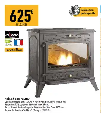 Brico Cash Poêle à bois "alma" offre