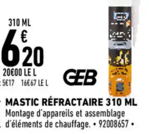 Brico Cash Mastic réfractaire offre