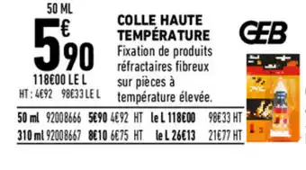 Brico Cash Colle haute température offre
