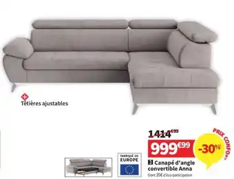 Conforama Canapé d'angle convertible Anna offre