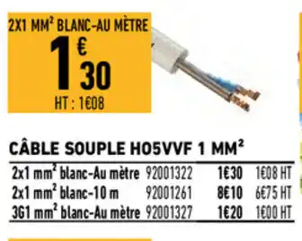 Brico Cash Câble souple HO5VVF 1 MM offre