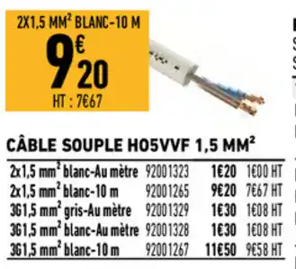Brico Cash Câble souple HO5VVF 1,5 MM offre