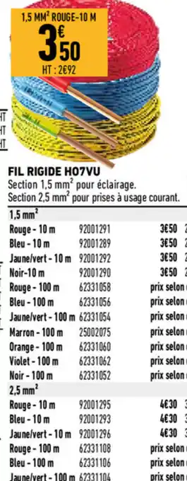 Brico Cash Fil rigide HO7VU offre