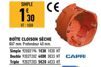 Brico Cash Boîte cloison sèche offre