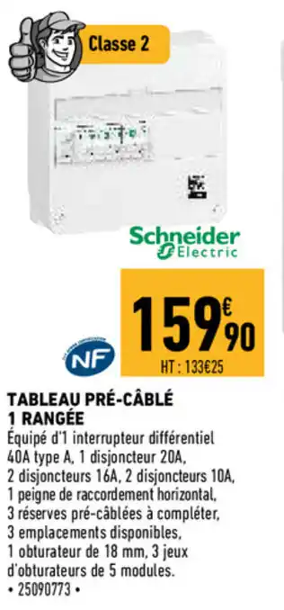 Brico Cash Tableau pré-câblé 1 rangée offre