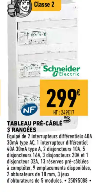 Brico Cash Tableau pré-câblé 3 rangées offre