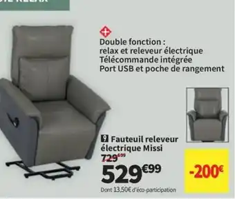 Conforama Fauteuil releveur électrique Missi offre