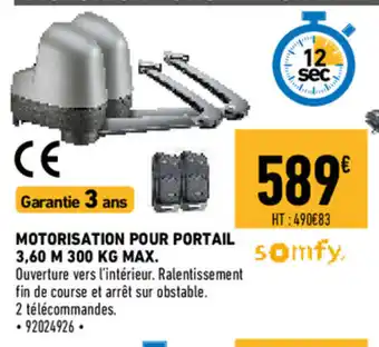 Brico Cash Motorisation pour Portail offre