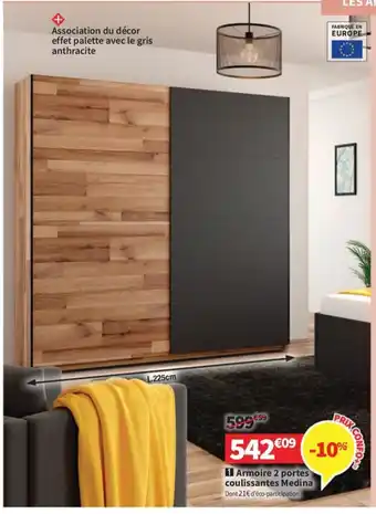 Conforama Armoire 2 portes coulissantes Medina rticipation offre