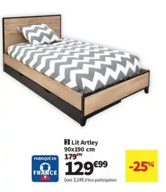 Conforama Lit Artley 90x190 cm offre