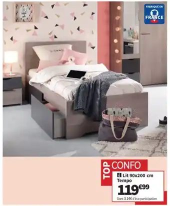 Conforama Lit 90x200 cm Tempo offre